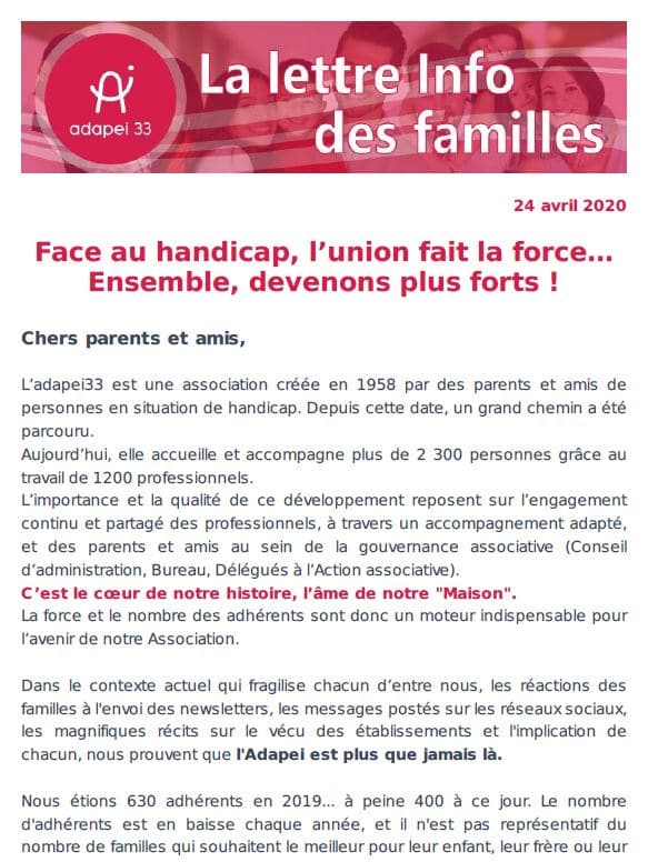 Newsletter des familles #3