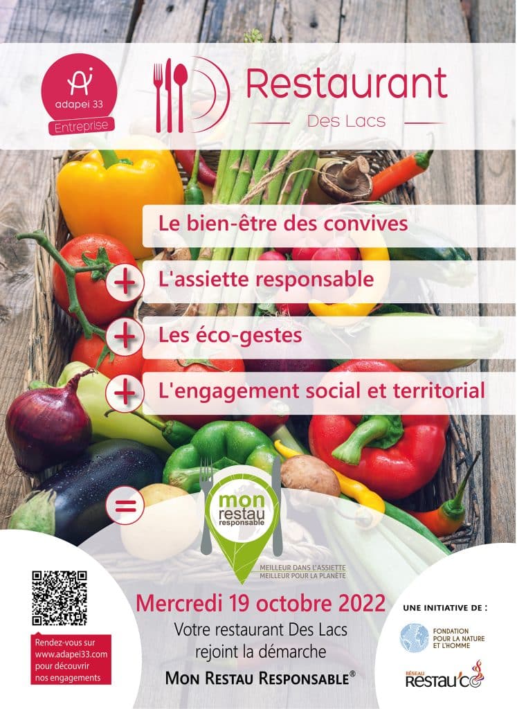 Le restaurant des Lacs de Blanquefort s'engage !  Adapei de la Gironde